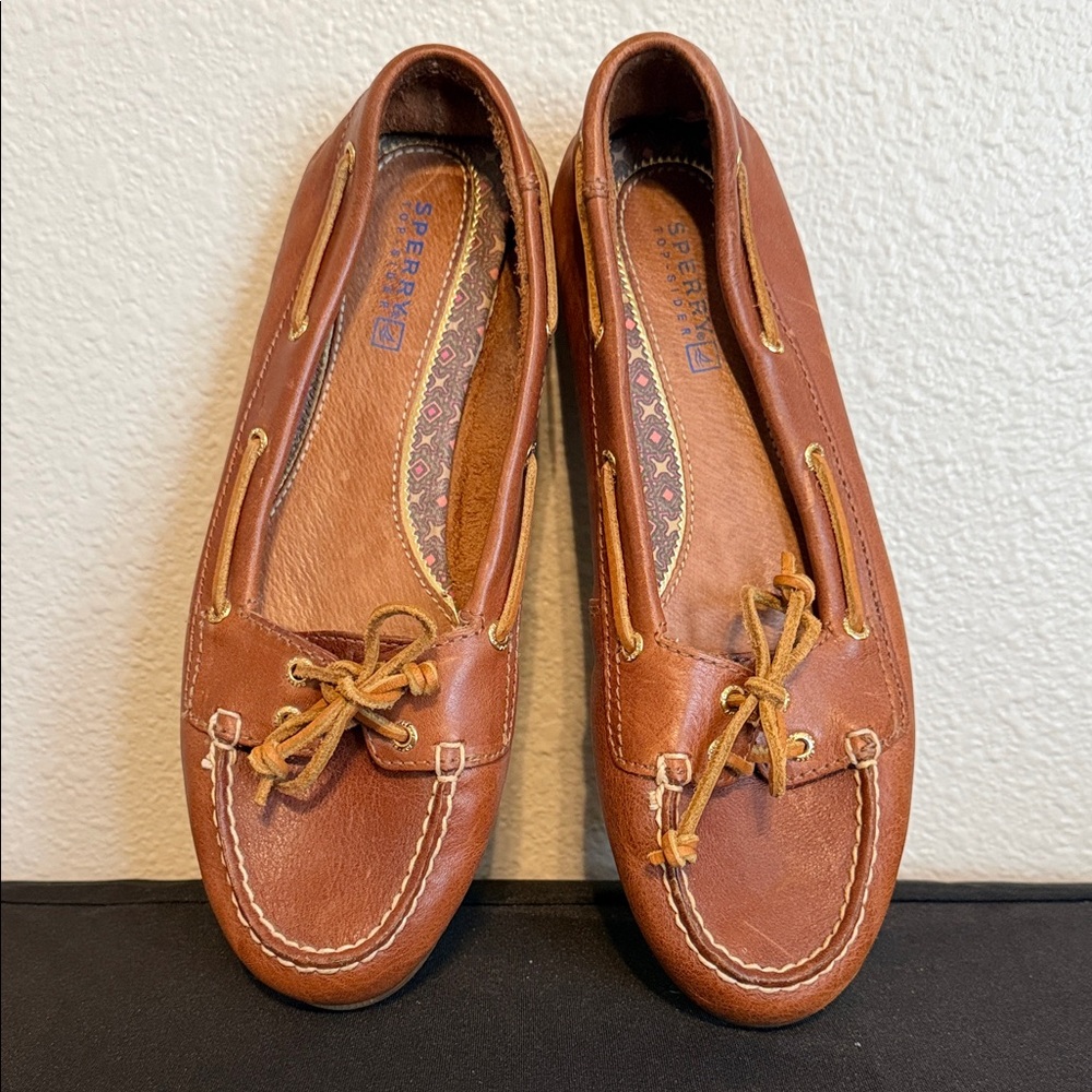 Sperry Tan Leather Loafers - Vintage